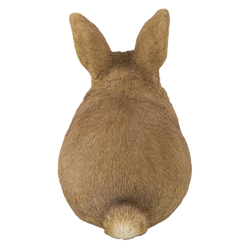 Chubby Brown Polyresin Rabbit Garden Statue
