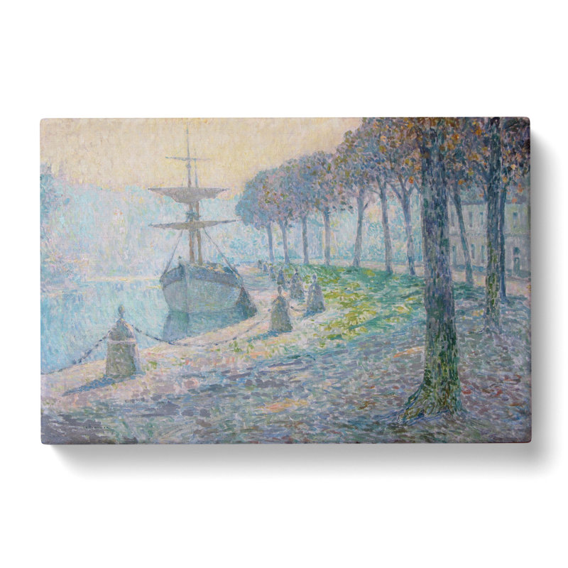 Boat In The Fog by Henri Le Sidaner - Wrapped Canvas Painting, 40cm H x 60cm W x 3cm D
