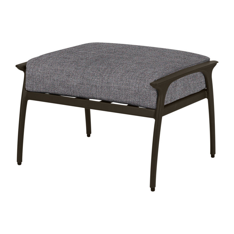 Amari Outdoor Ottoman, Cast Slate Sunbrella® Plainweave, Carbon