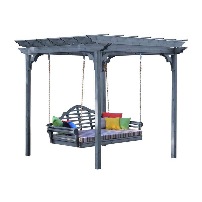 Pergola en bois massif, Teinture grise, L 10 pi x P 8 pi