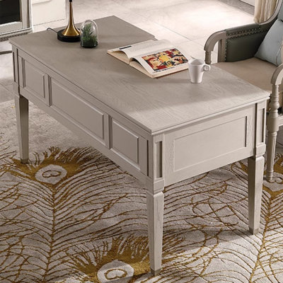 Gray Rectangular  Solid Wood desk