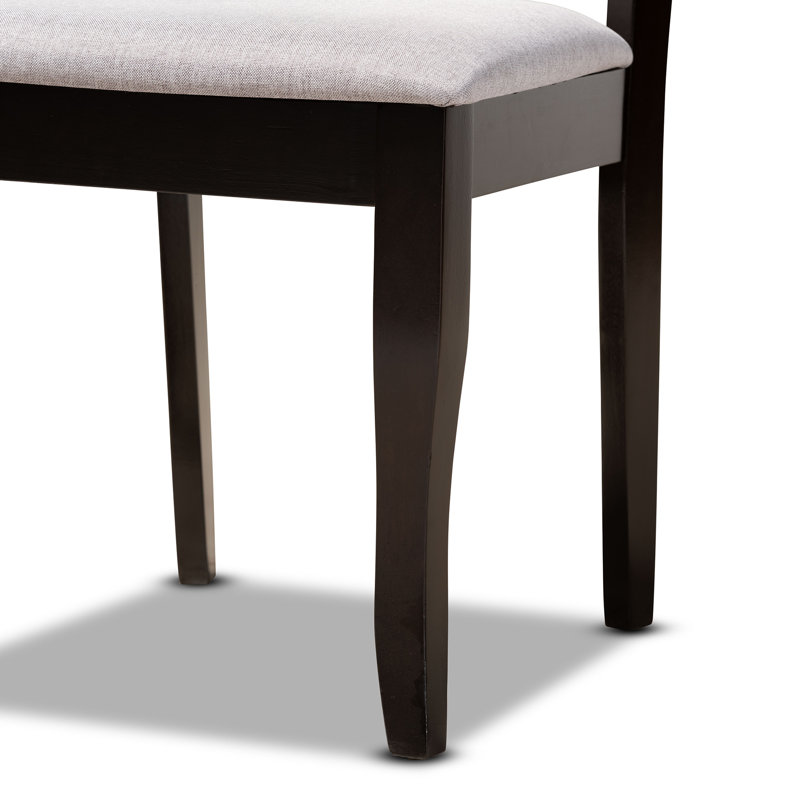 5-Pc Dining Set in Grey Fabric Upholstered With Brown Finish, 37.4'' H X 18.1'' W X 20.3'' D, Expresso Brown