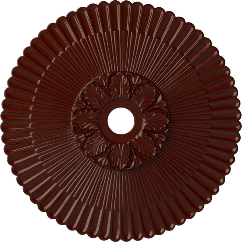 Endurathane Melonie Ceiling Medallion, 36 1/4"OD x 1 7/8"P (Fits Canopies up to 6 1/4"), Hand-Painted Brushed Mahogany Finish