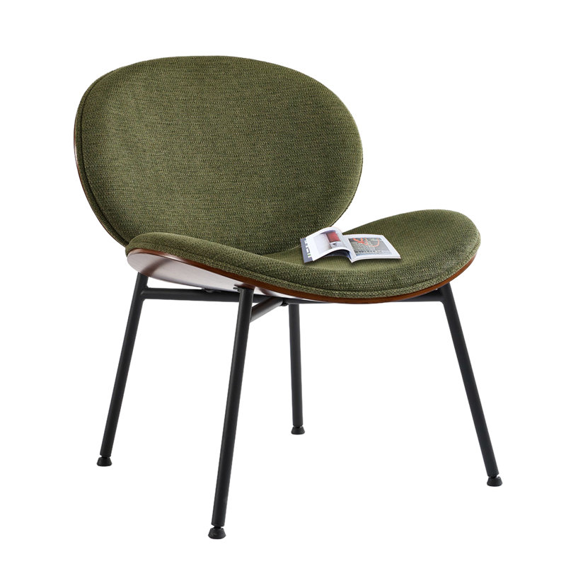 Chaise en métal avec pieds en métal noir, Vert