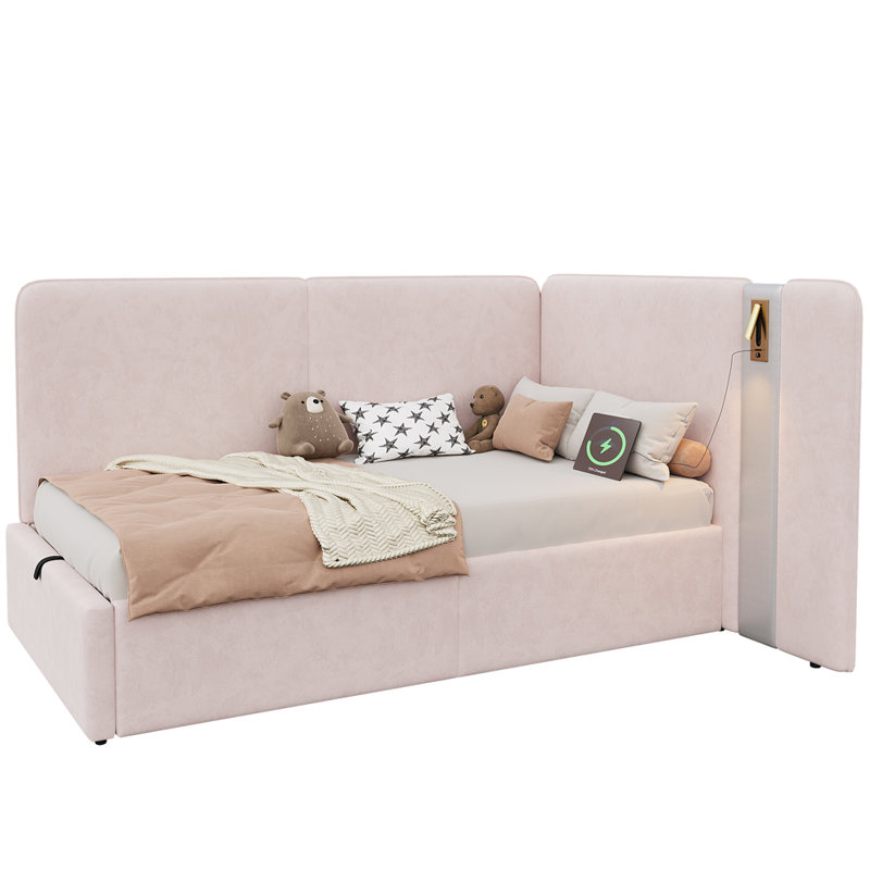 Upholstered Daybed, Pink Velvet