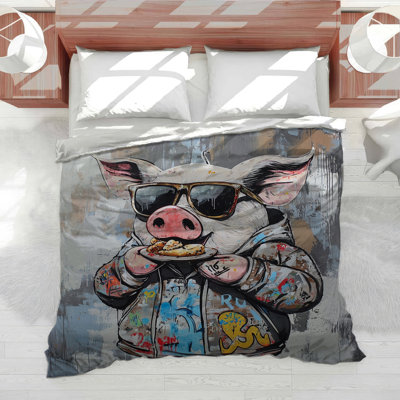 Édredon Street Pig Bedding Street Art Deco