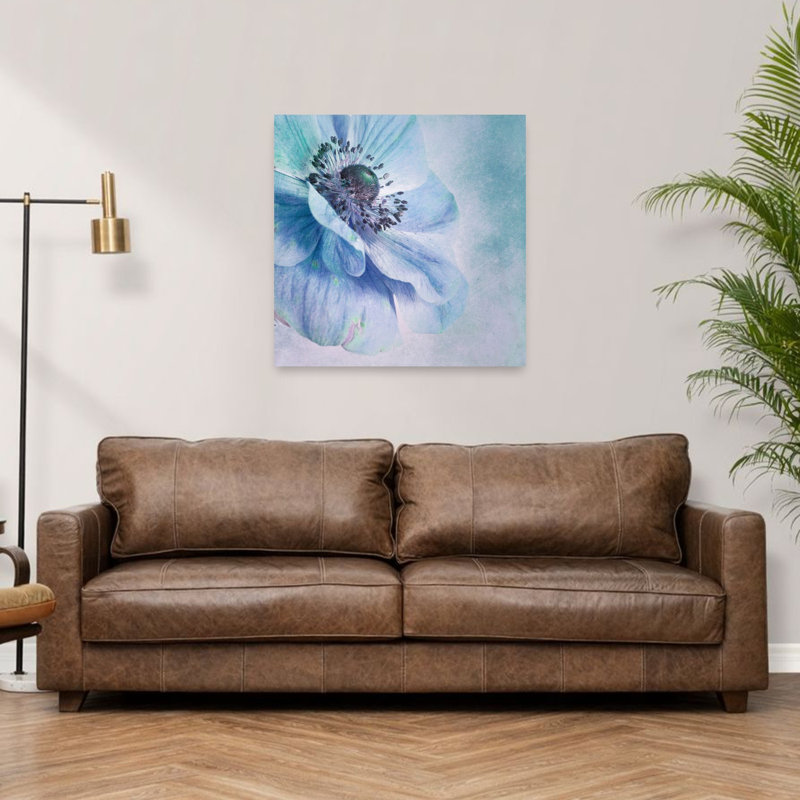 Soft Blue Anemone Delicate Dreamy Elegant Flower Nature Wall Art Print 1 Piece Wrapped Canvas Wall Art, 91.44cm H x 91.44cm W