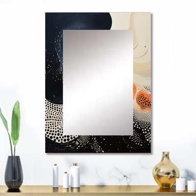 Deep Marine Scenes Modern Collage I - grand miroir mural corail, miroir unique beige, impression d'art en métal