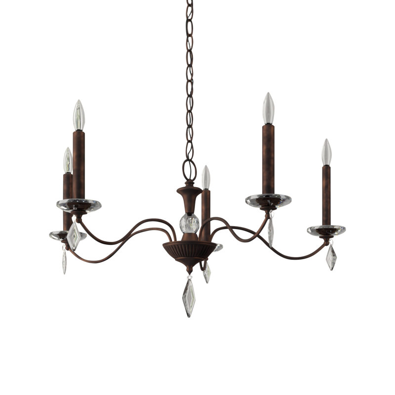 Modique 5 - Light Chandelier, Heritage, Heirloom Bronze