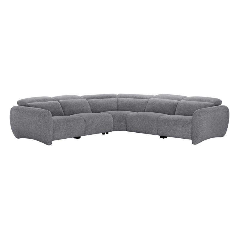 Canapé modulaire inclinable électrique 5 pièces Astro, Mélange de polyester gris