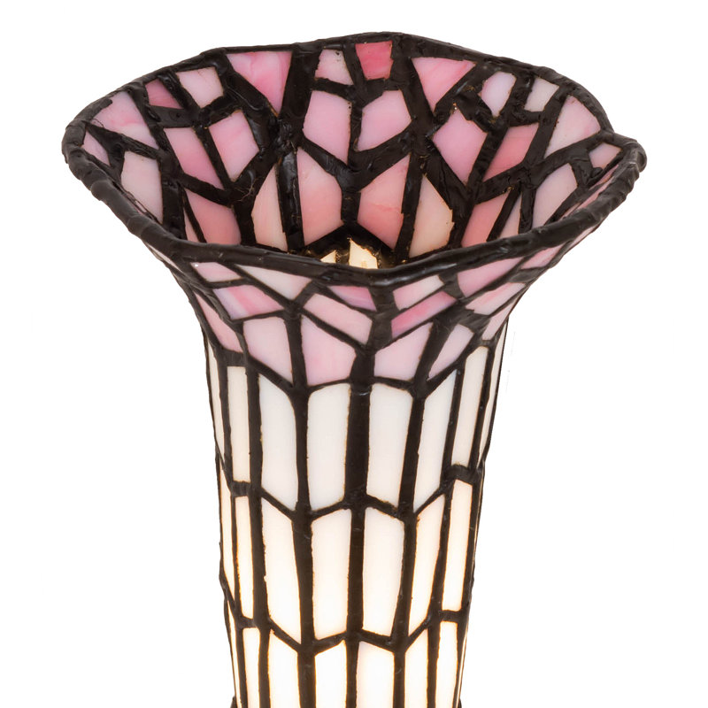 Ganimet Table Lamp, 8" H x 4" W x 4" D, White/Pink
