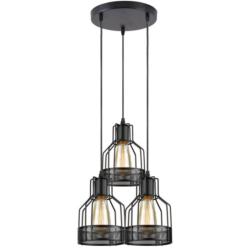 Burke 3 - Light Cluster Pendant, Black