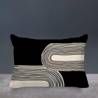 Cassie Spun Polyester Lumbar Rectangular Indoor/Outdoor Pillow Cover & Insert