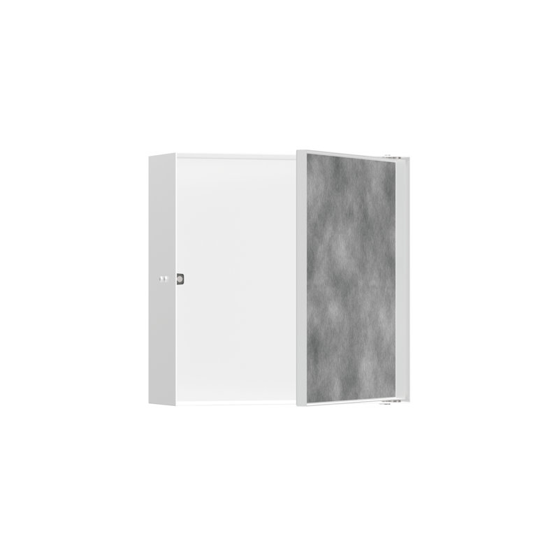 Xtrastoris 4" D Rock Wall Shower Niche with Tileable Door, Matte White