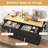 55" Movable Kitchen Island With Drop Leaf And Power Outlet, Rolling Island Cart With Storage Cabinet And 2 Drawers-535311122