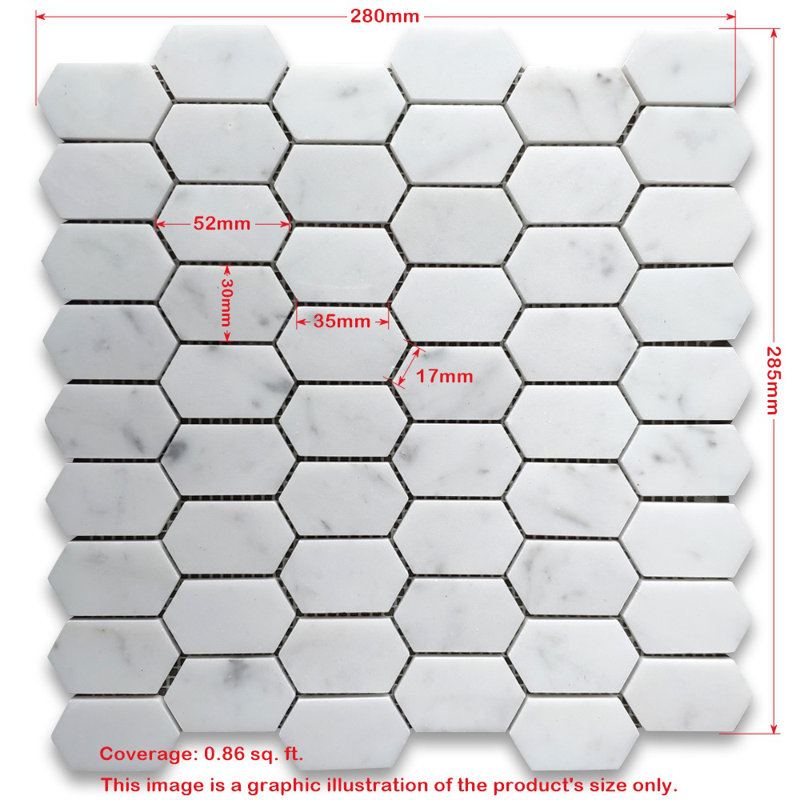 1" x 2" Marble Honeycomb Mosaic Wall & Floor Tile