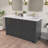 60.4 " W Freestanding Standard Free Standing Single Double Vanity Bathroom Vanity With Stone and Solid Surface Top