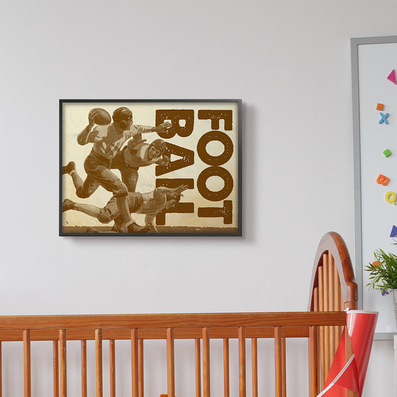 Rosenkranz, art de football neutre, H 11 po x l 14 po, Giclée encadrée noir minuit