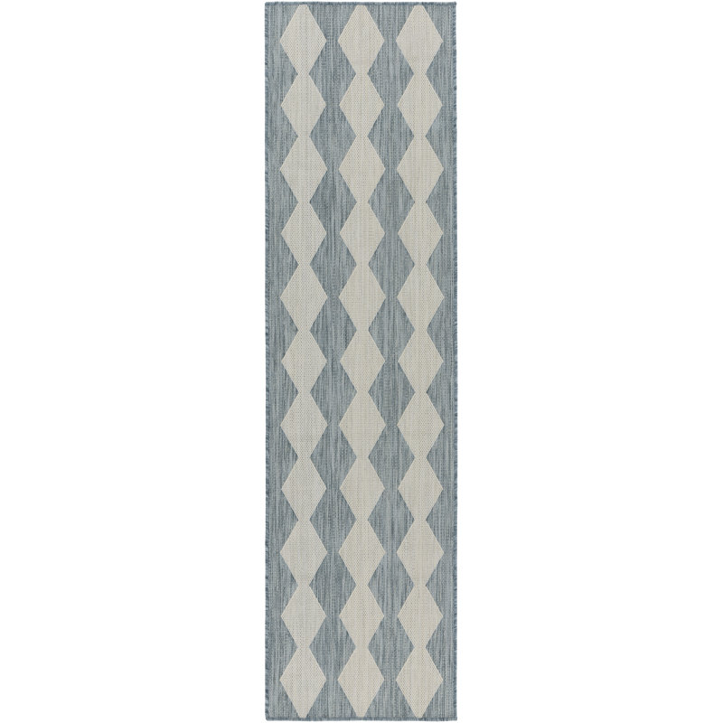 Positano Indoor / Outdoor Rug, Runner 2'2" x 10', Sky Blue