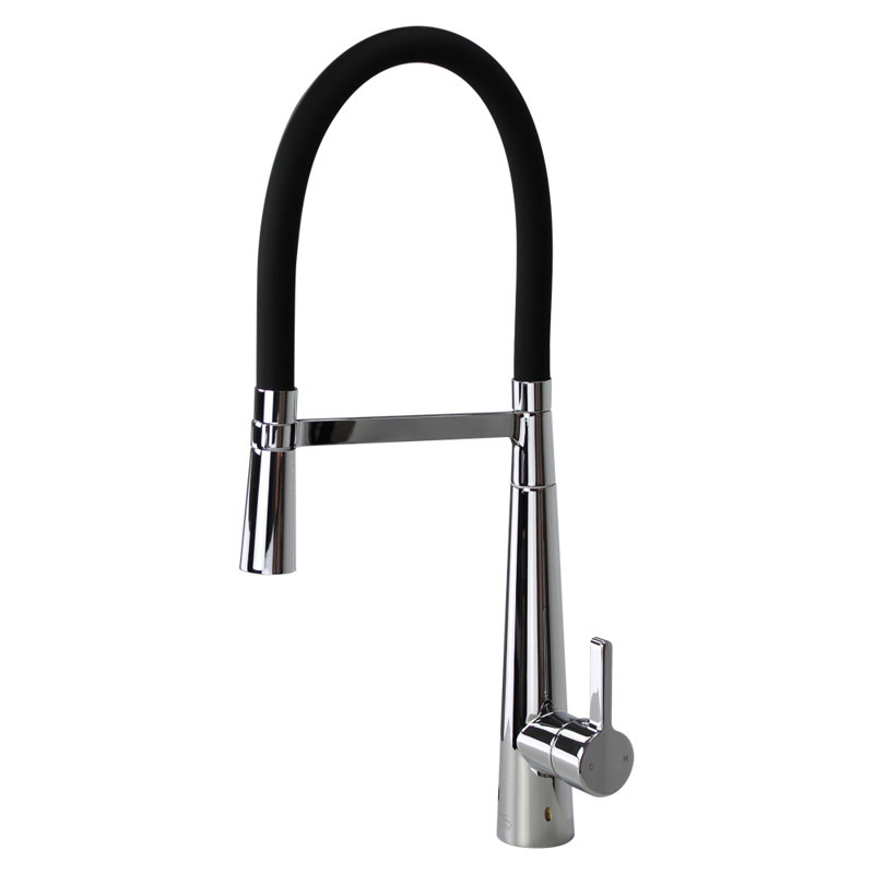 Robinet de cuisine à poignée simple Bell'arte, Chrome poli