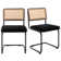 Crumley 18.8" H Upholstered Side Chair with Cane Rattan Back and Steel Frame
