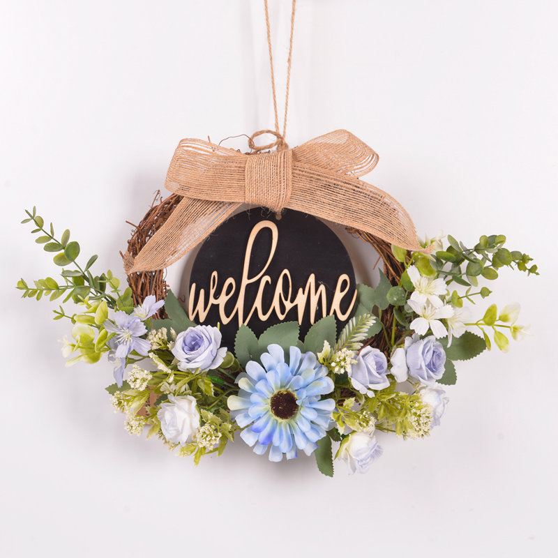Couronne rose 16 pouces pour porte d'entrée