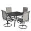 4 chaises de patio pivotantes d'extérieur 4 pièces, chaises de patio à structure en métal rotative à 360 ° avec tissu Teslin épaissi, chaises de terrasse pour l'extérieur avec accoudoirs pour terrasse et cour-80120835