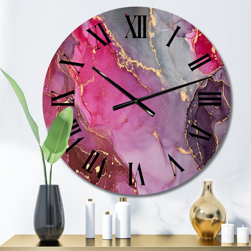 Horloge murale moderne mauve et grise, Petit