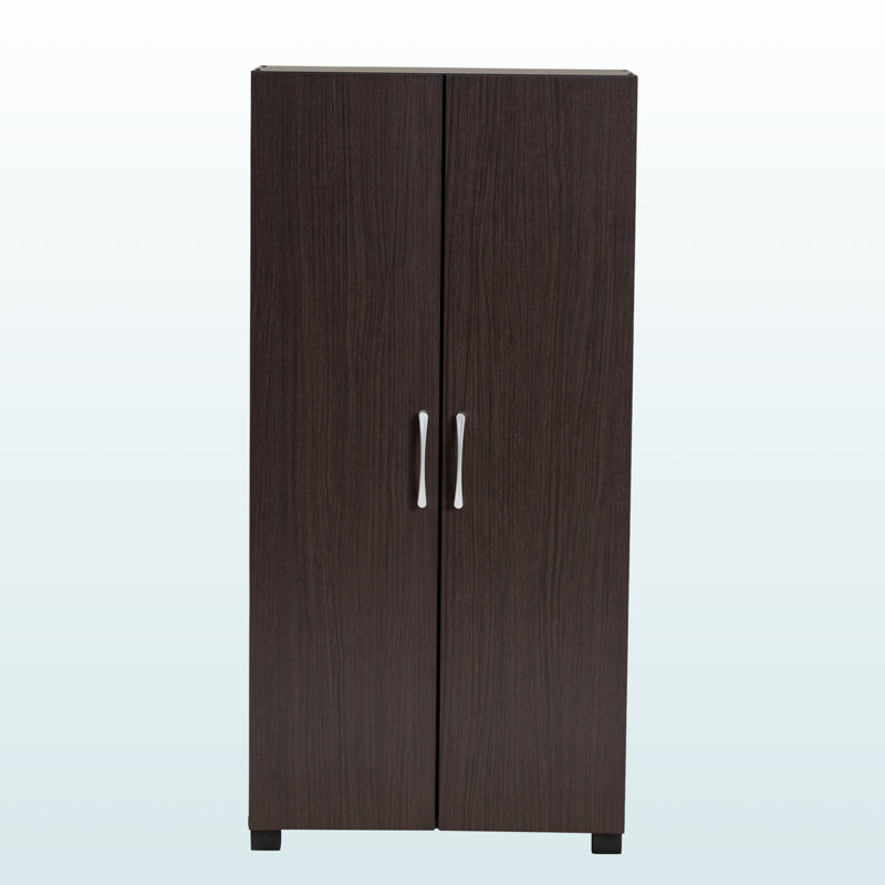 Castleford 6-Shelves With 2-Door Dark Brown Shoe Storage Cabinet, 48.97" H X 23.31" W X 12.33" D