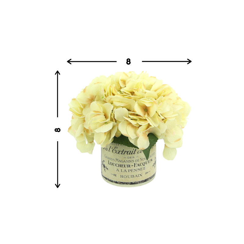 Hydrangea Floral Arrangement in French Labeled Vase