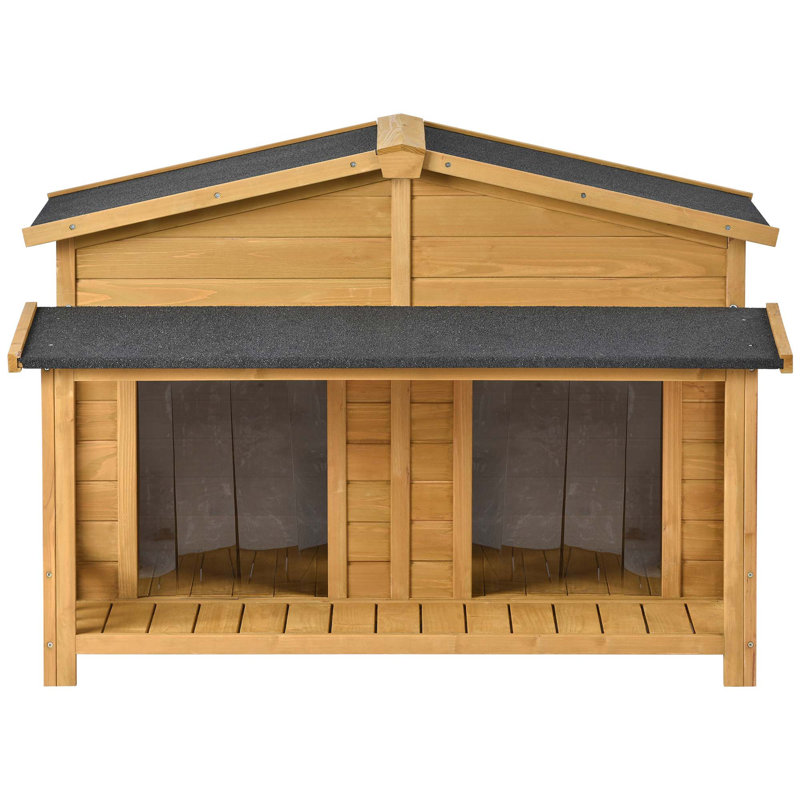 Grande niche pour chien en bois 47,2 "avec cage Go, Brun