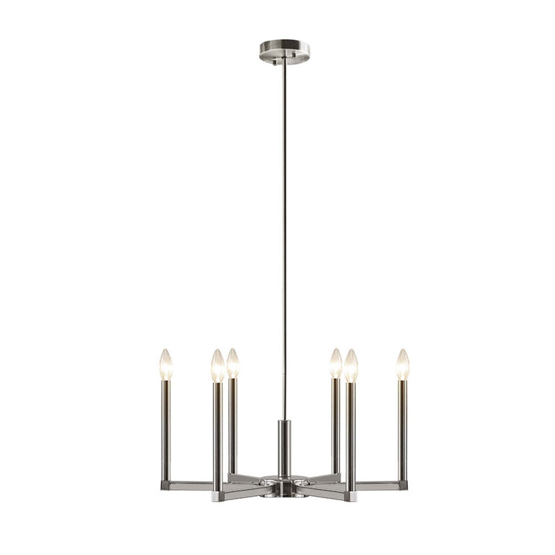 Lustre 6 lumières de style candélabre contemporain