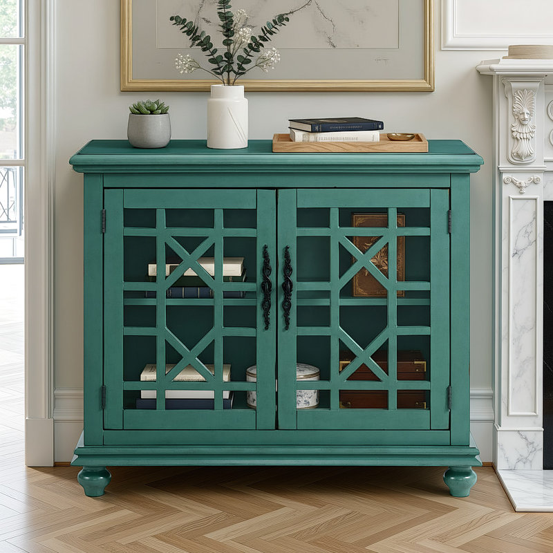 Ahmara 2 - Door Accent Cabinet, Antique Teal-Green
