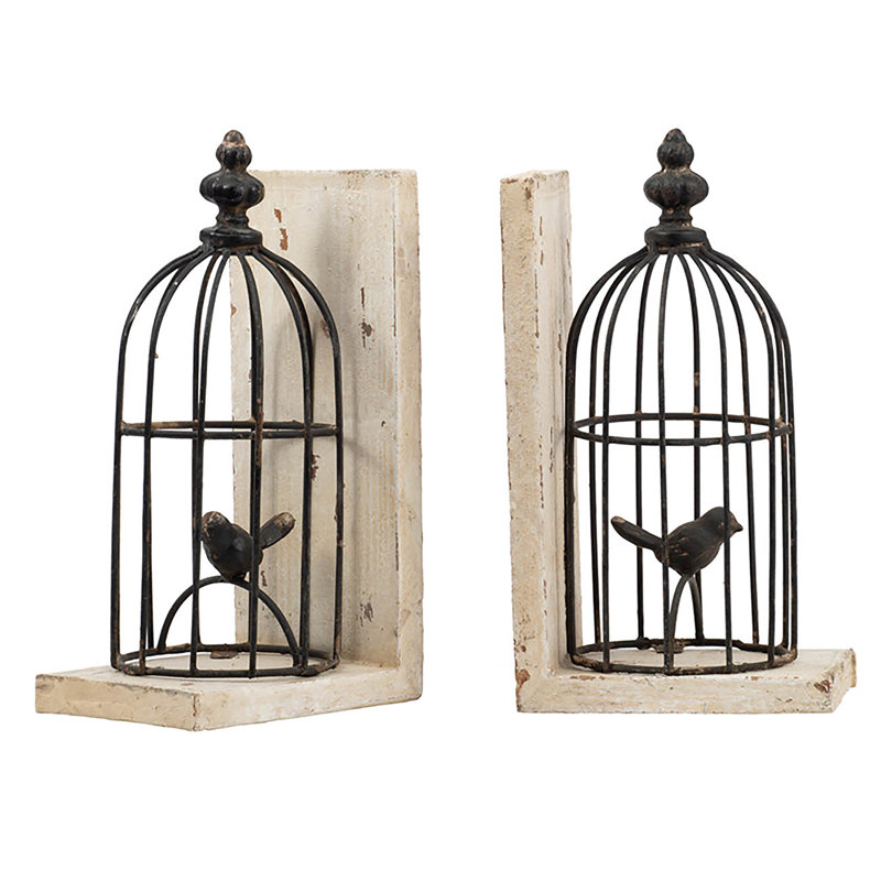 S/2 5.5x4.5x10" birdcage bookends