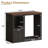 47.2" Coffee Bar Cabinet With Fridge Space, Farmhouse Mini Fridge Cabinet With Power Outlets And Storage Drawers, Wine Bar Cabinet With Sliding Shelf For Kitchen Dining Room-1877290421