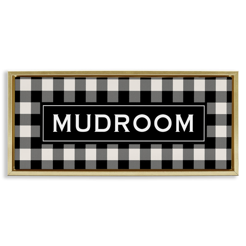 Mudroom Classic New England Plaid, Cadre flottant métallique doré, H 14 po x l 31 po
