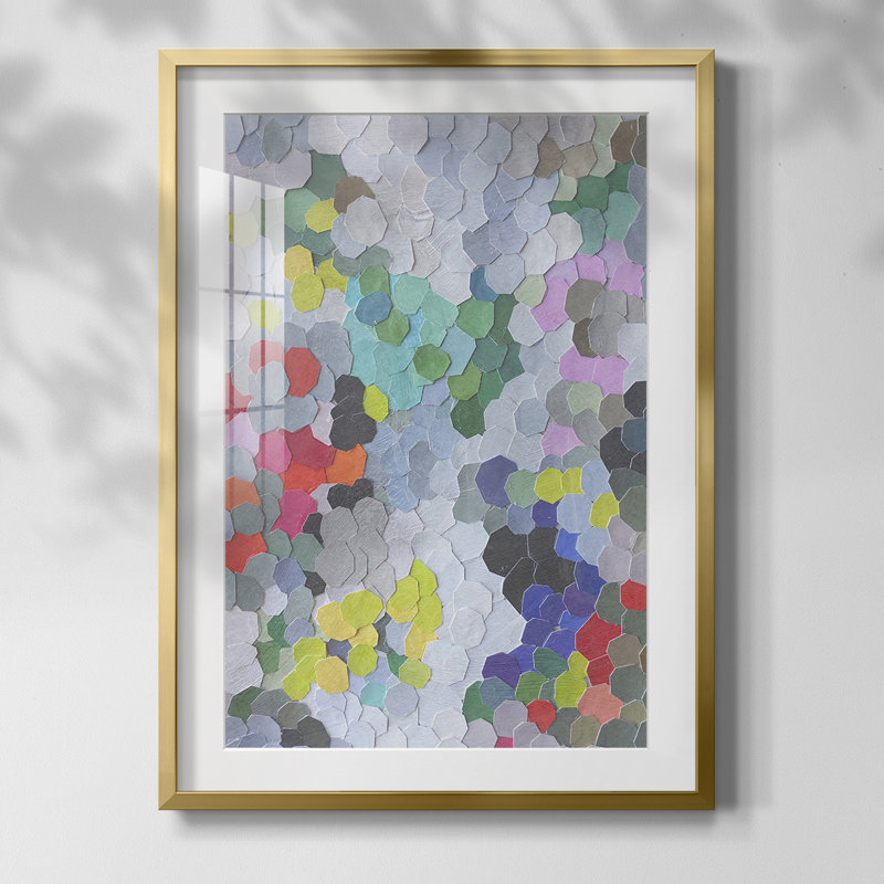Printed Speckled Matter II Framed Print, White, Gold Framed Paper