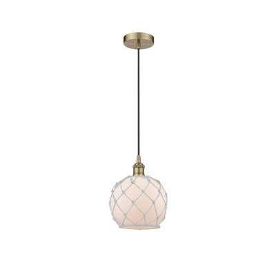 Luminaire suspendu simple en laiton antique noir à 1 lumière Bluford