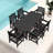  6 - Person Rectangular Outdoor Dining Set with 6 Chairs, Hdpe Patio Dining Table Sets-490777856