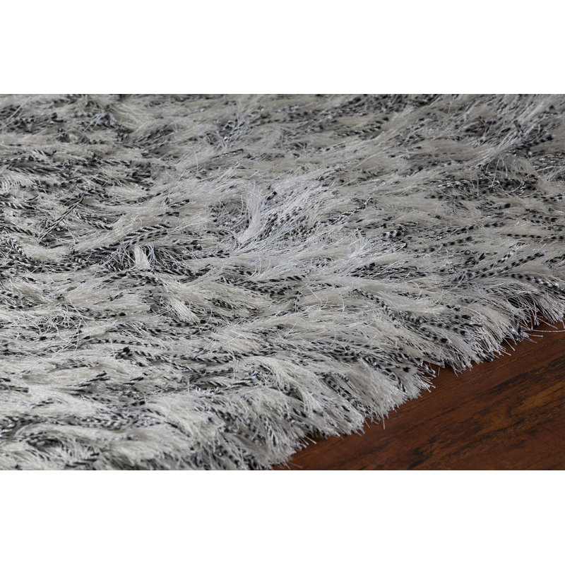 Tapis blanc tissé à la main Spellman, Rectangle 9 pi x 13 pi