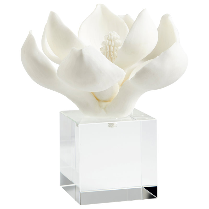 Oleander Flower Decorative Table Sculpture, 6.75" H x 6" W x 7" D