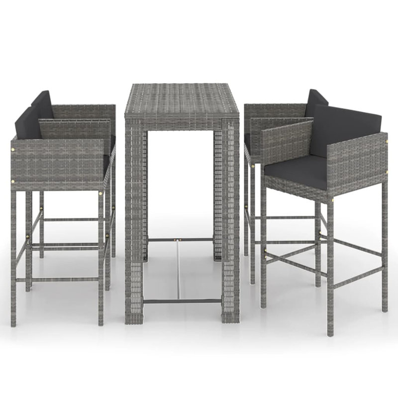Bar Set Steel Frame Material, Dark Gray, Gray