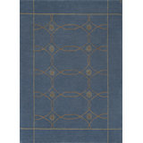 Sparta Wool Geometric Area Rug in Blue/Gold/Copper