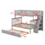 Lit superposé simple avec lit gigogne, escalier de rangement et garde-corps pleine longueur, lit superposé en bois massif avec lit gigogne, sans sommier-1846305808