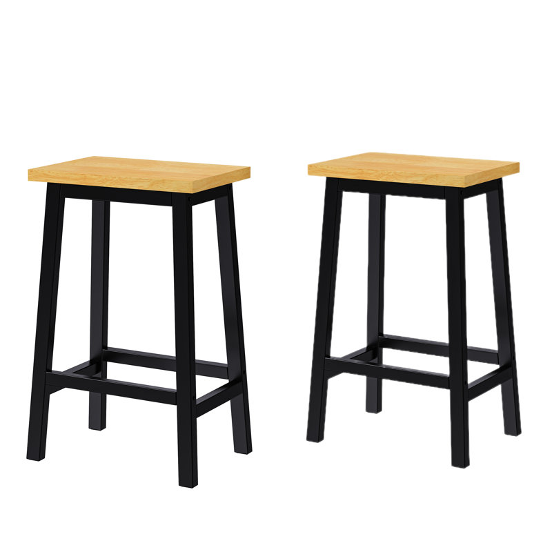 Ensemble de 2 chaises de bar de 25,6 po de hauteur, Noir