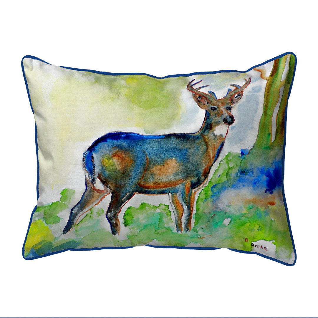 Deer Indoor/Outdoor Lumbar Pillow Betsy Drake Interiors
