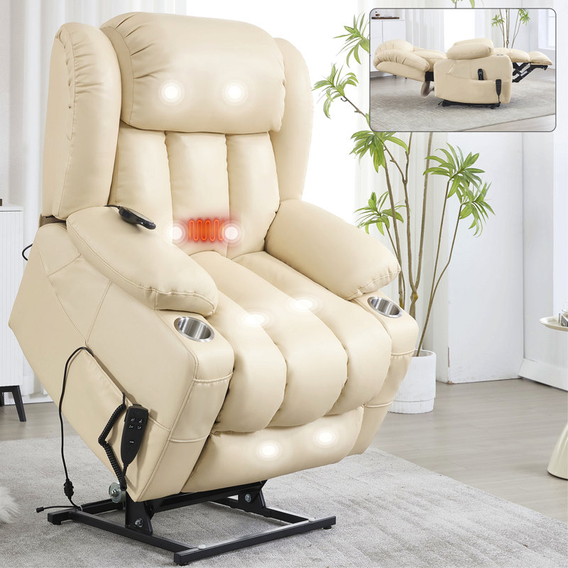 Fauteuil inclinable à deux moteurs Leatherair Infinity, Beige