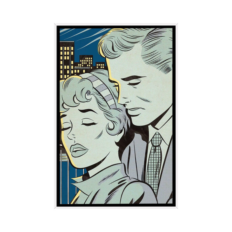 Night Scene by Joseph McDermott - Print on Canvas, 101.6 cm H x 66.04 cm W, White Framed