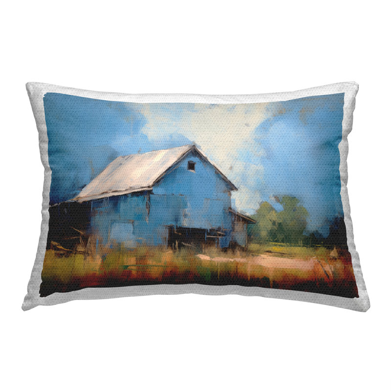 Coussin d'extérieur imprimé Abstract Farm House par Ray Powers