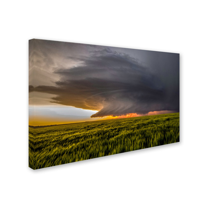 «Storm At Sunset», reproduction de photo sur toile tendue, H 12 po x l 19 po